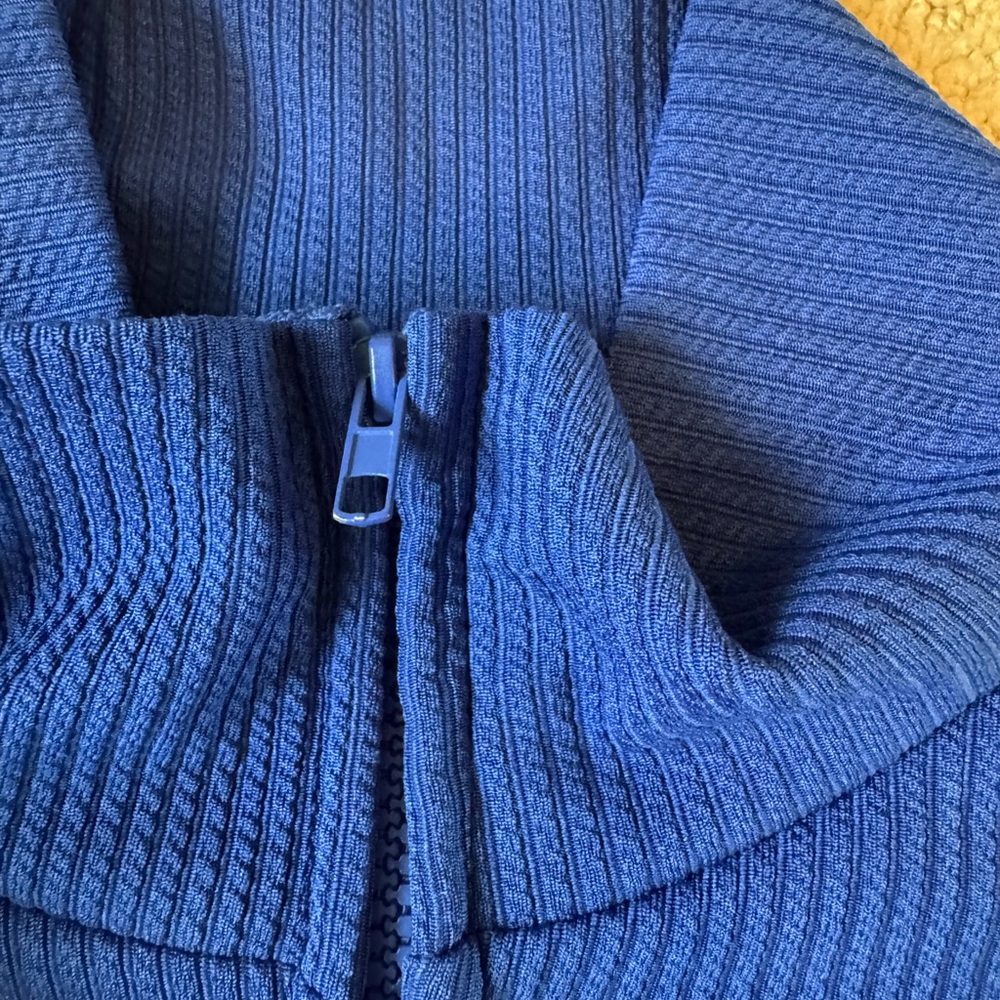 Royal Blue Full Zip Ribbed Jacket - Picture 4 of 7